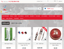 Tablet Screenshot of cricketzoneusa.com